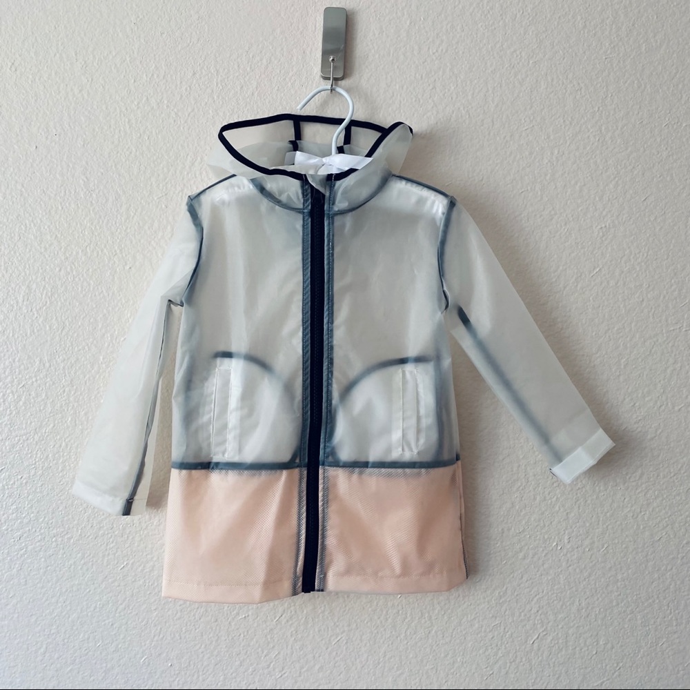 Ideology Transparent Hooded Rain Jacket. 2T - Picture 2 of 7